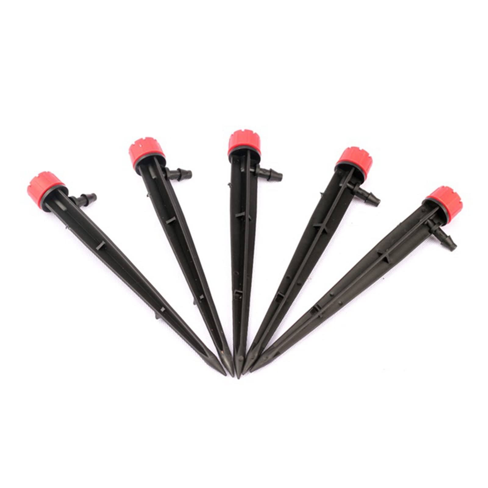 System nawadniania zraszaczy ogrodowych 50/100 sztuk wtykowe zraszacz 360 stopni 8-otworowy regulowany rozpraszanie sprayu czerwony dyszowy system nawadniania dyszu (Color : 100pcs)