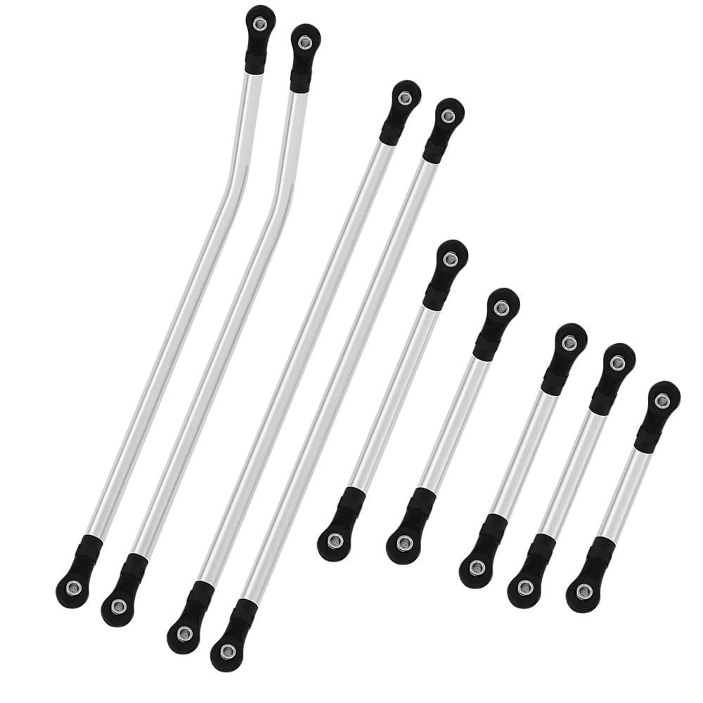 Pothyes LCG Girder Frame Hard Stainless Steel Linkage Link Rod End for 1/10 RC Crawler Axial SCX10 II III TRX4 Capra 1.9 UTB Metal Links Upgrades (SCX10 III)