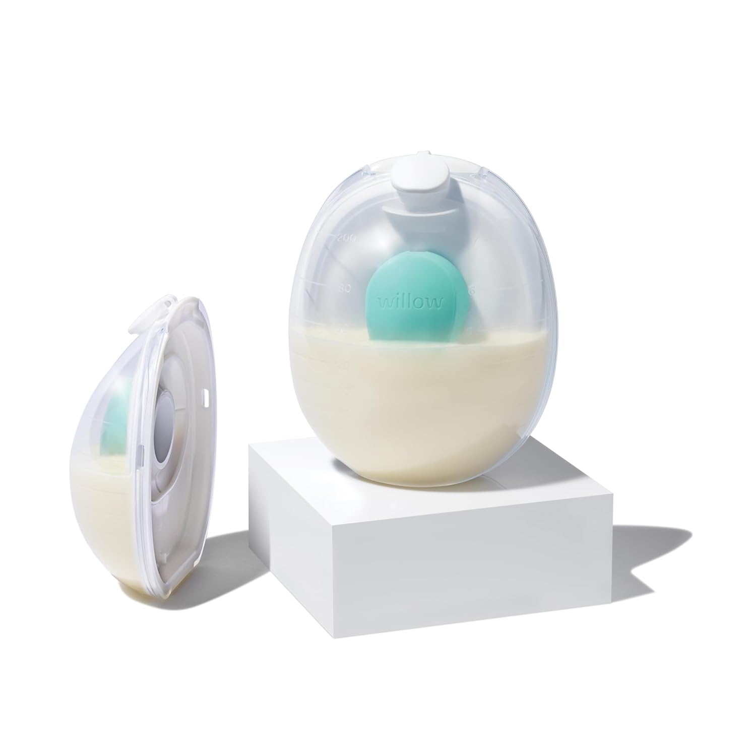 Willow Go - 7oz Reusable Milk Containers with Splash Guard - for use with Willow Go Hands Free Breast Pump