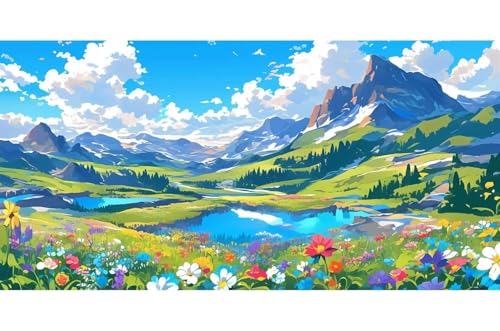 Peinture Diamant Fleur 5D Grand Format pour réduire le stress avec un Diamond Painting Paysage - 2
