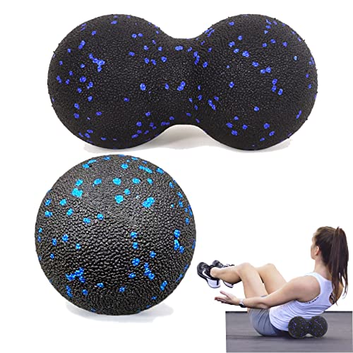 8cm Bola De Masaje Doble Bola, 16 x 8cm Pelota de Masaje para Fascias, De Maní Masaje Bola, para Columna Vertebral, Entrenamiento de Fascia