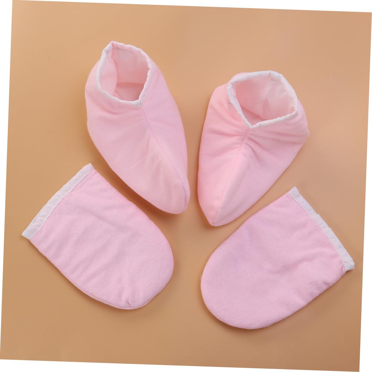 Healeved 6 Pares guantes aislantes de guantes para manos secas guantes de belleza guantes de spa cubierta de spa para pies guantes de cera de parafina cuidado rosa