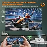 Beamer, YABER Pro Y9 Native 1080P Beamer Full HD, 5G WiFi Bluetooth Projektor 9500 Lumen Unterstützung 4k, 4P/4D Trapezkorrektur, -50% Zoom, LED Heimkino Video Beamer für IOS/Android/TV Stick - 3