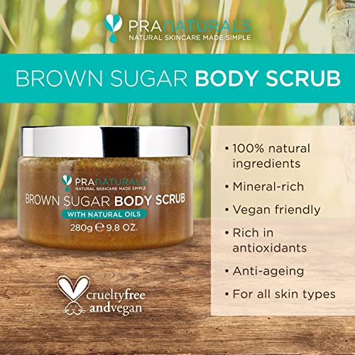 PraNaturals Brown Sugar Body Scrub - Natural Exfoliating Body Scrub - Gently Removes Dead, Dry Skin Cells - 280g - Image 3