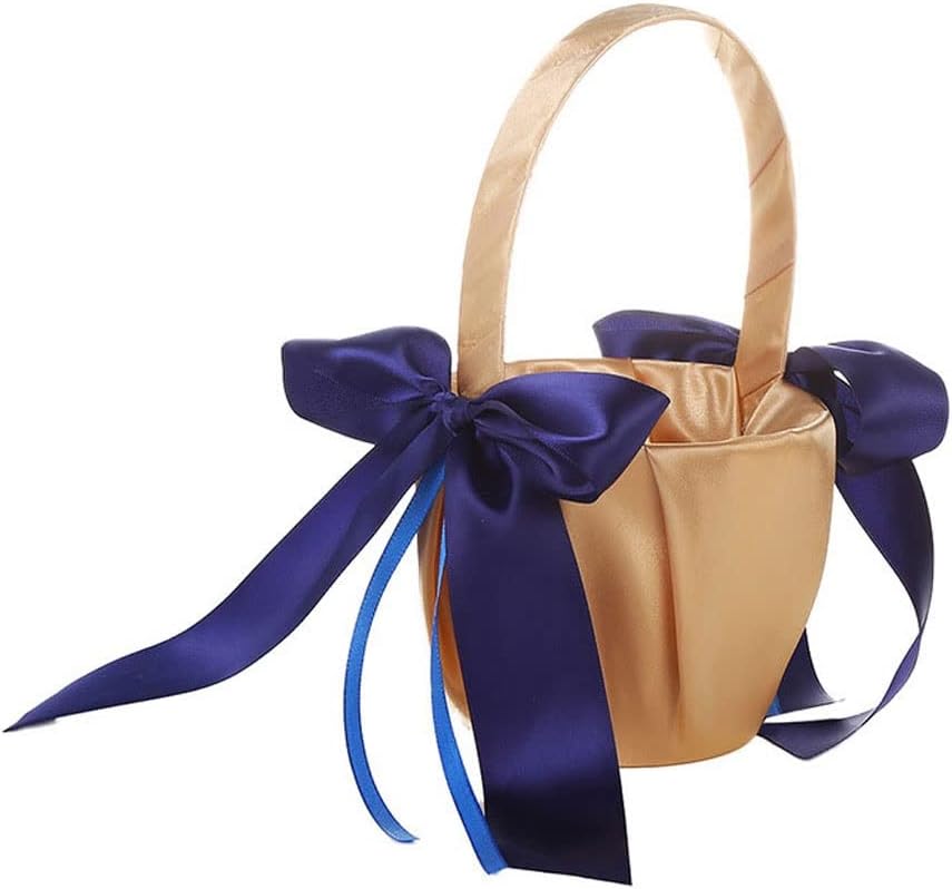 HBJWOV Wedding Bride Bridesmaid Flower Girl Sprinkles Flowers Basket Gold Contrast Color Supplies