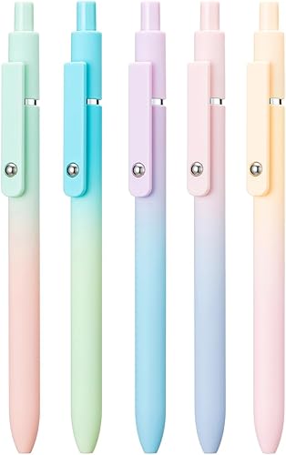 Miniatura 7 de erofa 5 bolígrafos de gel de secado rápido, bolígrafos de tinta de punta fina de 0.020in, bolígrafos de gel retráctiles, bola rodante, tinta negra,