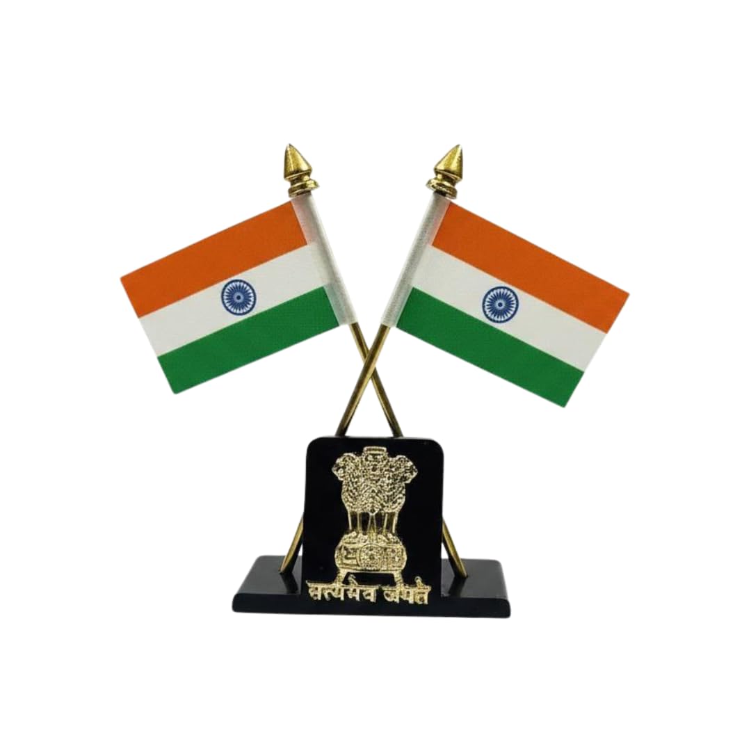 Indian Flag Idol for CAR Dashboard/Cross Style Pair of Indian Flag Size : 12CMX7CM-image-14