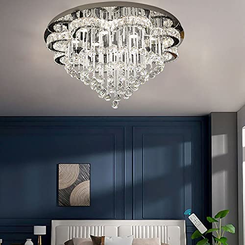 Flashing God 24inches Modern Raindrop Crystal Chandelier Contemporary Crystal Flower Ceiling Light for Living Room Bedroom Dimmable Lighting 2700k 4500k 6000k - Image 6