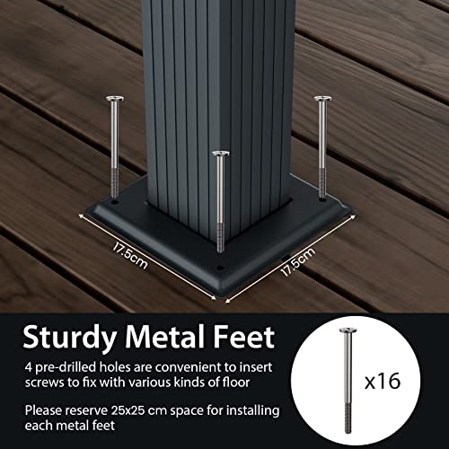 image for Costway 360 x 290 cm Outdoor Retractable Pergola, Aluminum Grill Pergo