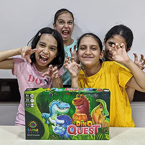 Image of Luma World Add Life To Learning Dino Quest Stem Educational Brain Game For Kids 8+ Years To Learn Math, Measurements, Units, Race And Chase Strategy To Collect Tokens, 4 Dinosaur Characters