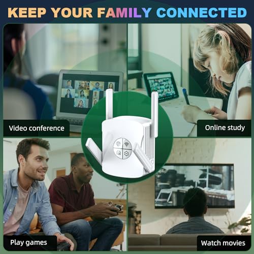 WiFi 6 Extender Signal Booster - 2400Mbps Long Range Internet Booster for Home with Ethernet Port | 5GHz Dual-Band Wireless Repeater, 4 High Gain Antennas, White - Image 7