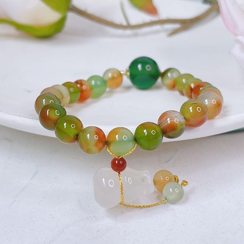 Handmade Feng Shui Chinese Wu Lou/Hu Lu Gourd Calabash Bracelet for Protection Blessing Gift (Multi Peacock) - Image 5