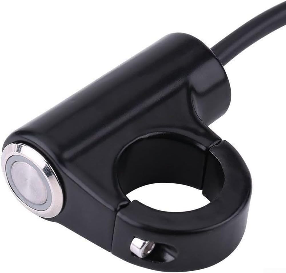 Motorcycle Handlebar Switch with LED Backlight for ATV Dirt Bike and Electric Bike, Self-Locking and Reset Controls, Fits 22mm Bars(Single hole)