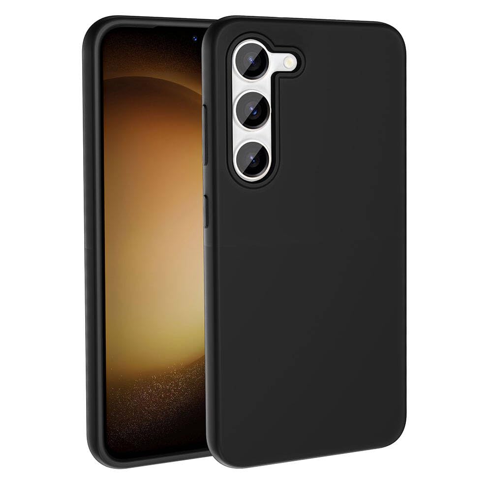Zore Galaxy ile uyumlu S23 Kılıf M-safe Şarj Özellikli Sıvı Teknolojili Silinebilir Sert Zore Kivi Kapak Siyah