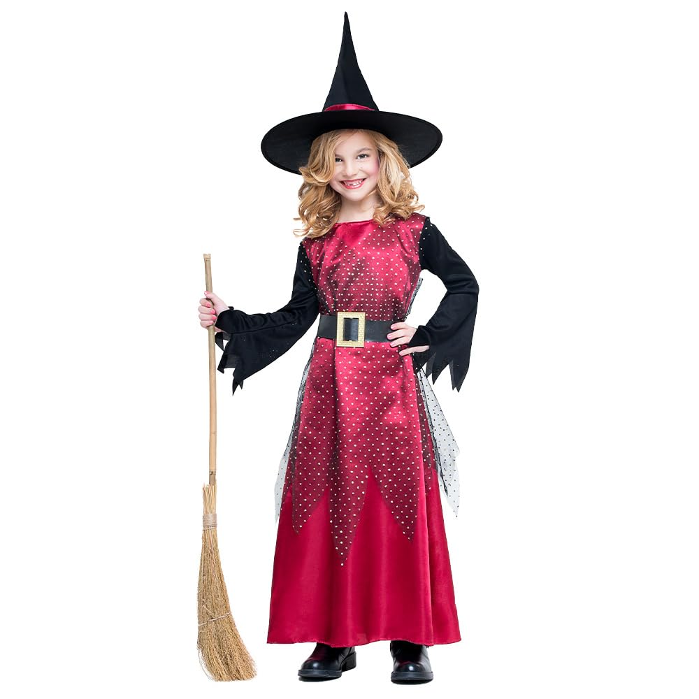 Boland - Children's Red Witch Costume for Children Fancy Dress Costumes Halloween Fairy Tale Costume