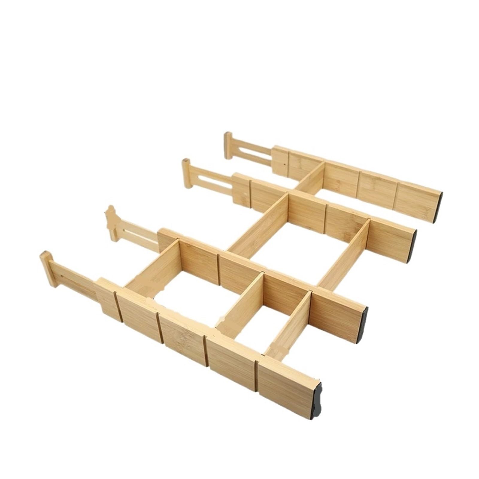 XBTNCYFE Bamboo Drawer Dividers With Inserts And Labels, Kitchen Adjustable Drawer Organizers, Expandable Organization For Home, Office(56cm)