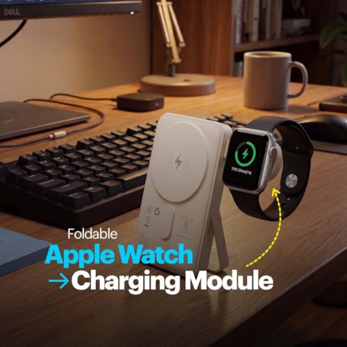 Image of Stuffcool Omni 3-in-1 10000mAh Magnetic Wireless Powerbank with Dedicated Apple Watch Charging Module, Charges AirPods, Aluminium Stand, 15W Wireless & 20W PD Type-C Input /Output
