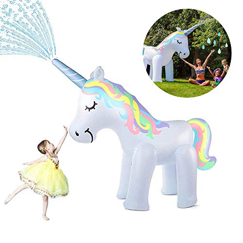 penban Unicorn Sprinkler Inflatable Water Toys for Outside, Kids Water Sprinklers for Backyard,Fun Sprinkler for Kids (Unicorn Sprinkler 5.3 ft High)