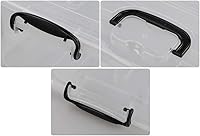 Vista 3 de Cajas de almacenamiento de plástico de 8 L, contenedor de almacenamiento transparente con mango negro, paquete de 2