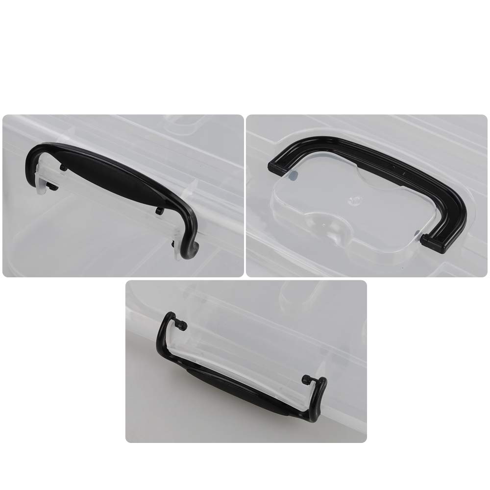 8L Scatole di Plastica, Set di 6 Scatole in Plastica Con Coperchio, Scatola Trasparente Con Maniglia
