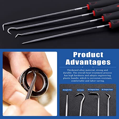 Glarks 10Pcs Snap Ring Pliers Set Including 4Pcs 7 Inch Internal/External Circlip Pliers Snap Ring Pliers With 4Pcs Hooks And Pick Set And 9 Inch Lock Ring Horseshoe Washer Pliers With 1Pc Storage Bag #TOP3