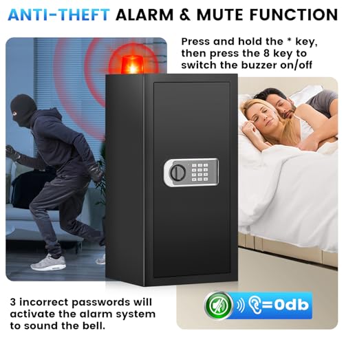 27.56"H Steel Safe Box, 6.0 Cuft Home Safes with Fireproof Waterproof Bag - Image 5