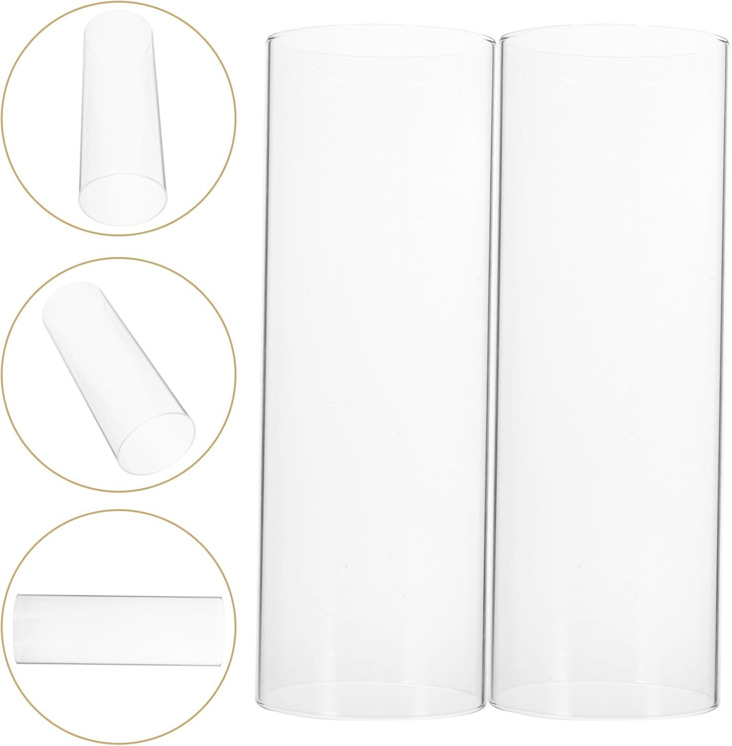 Transparent Glass Candle Lampshade 7.87 Inch Clear Votive Candle Holder Decorative Cover for Home Office Wedding Party Ambiance