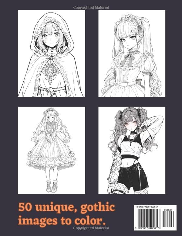 Miniatura 2 de Gothic Anime Girls Coloring Book Goth Girls to Color For Teens & Adults (Anime Coloring Book)