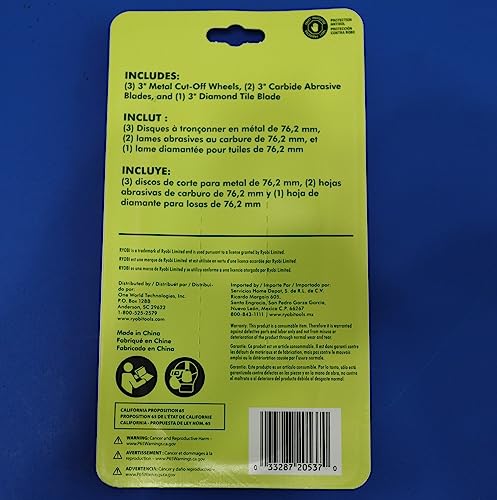 Ryobi 3 in. Carbide Cut Off Wheel Set (6-Piece) image 5