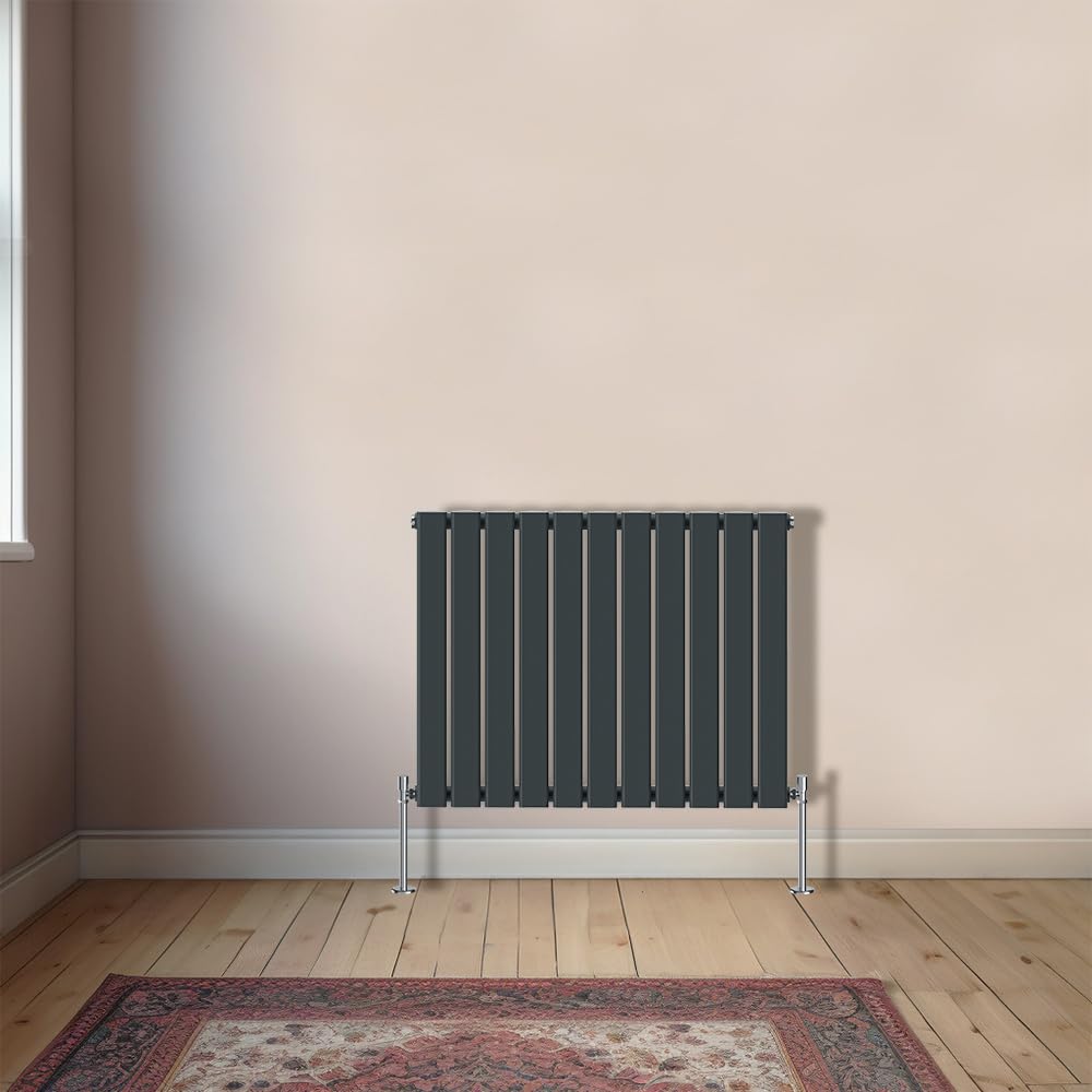 Nrg Anthracite Horizontal 600X748mm Single Flat Panel Designer Radiator