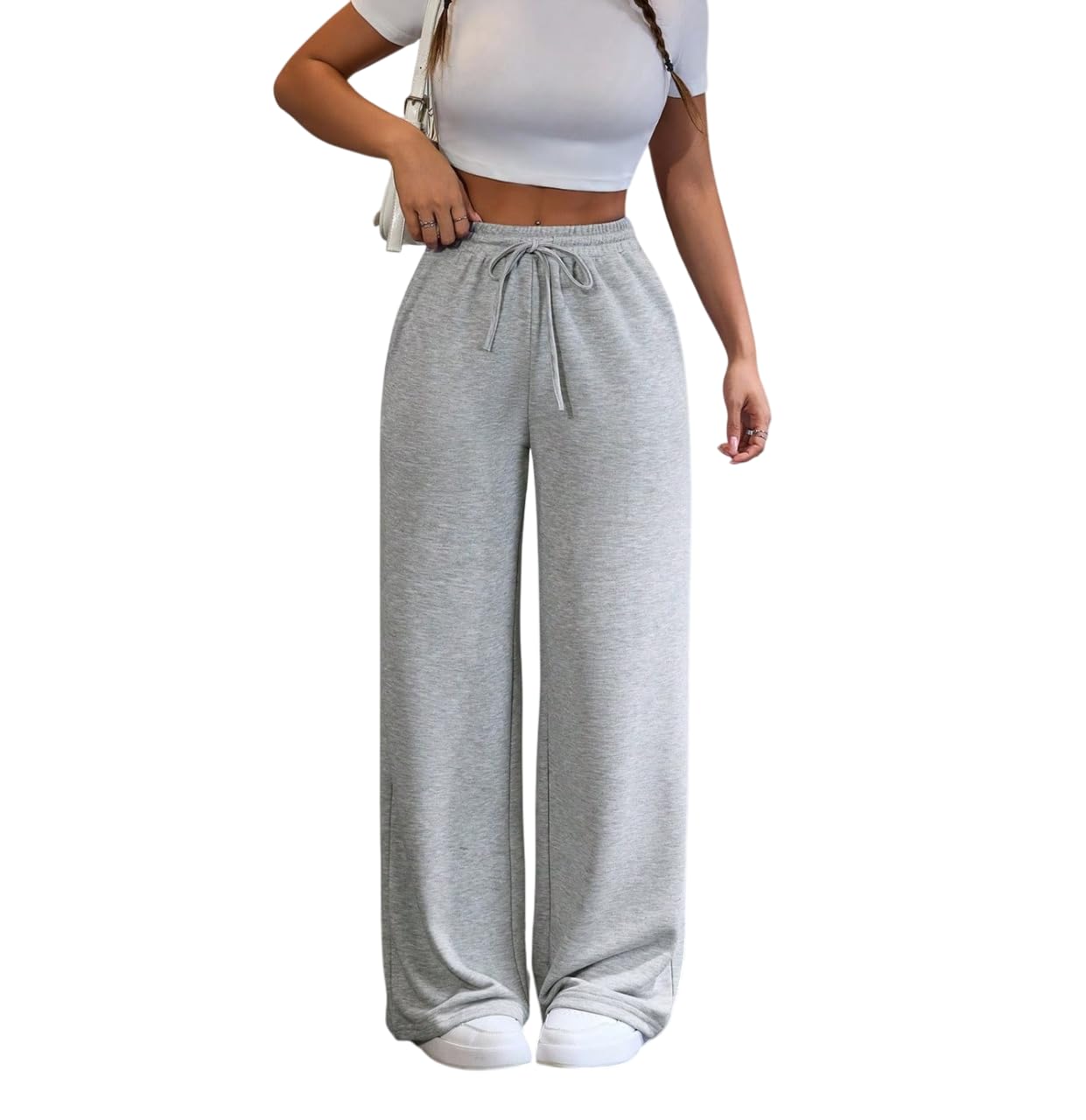 dockstreet Straight Wide fit Long Length Open Bottom Jogger for Women/Trending Multi Pocket Style, Relaxed Casual Pants for Women-picture-46
