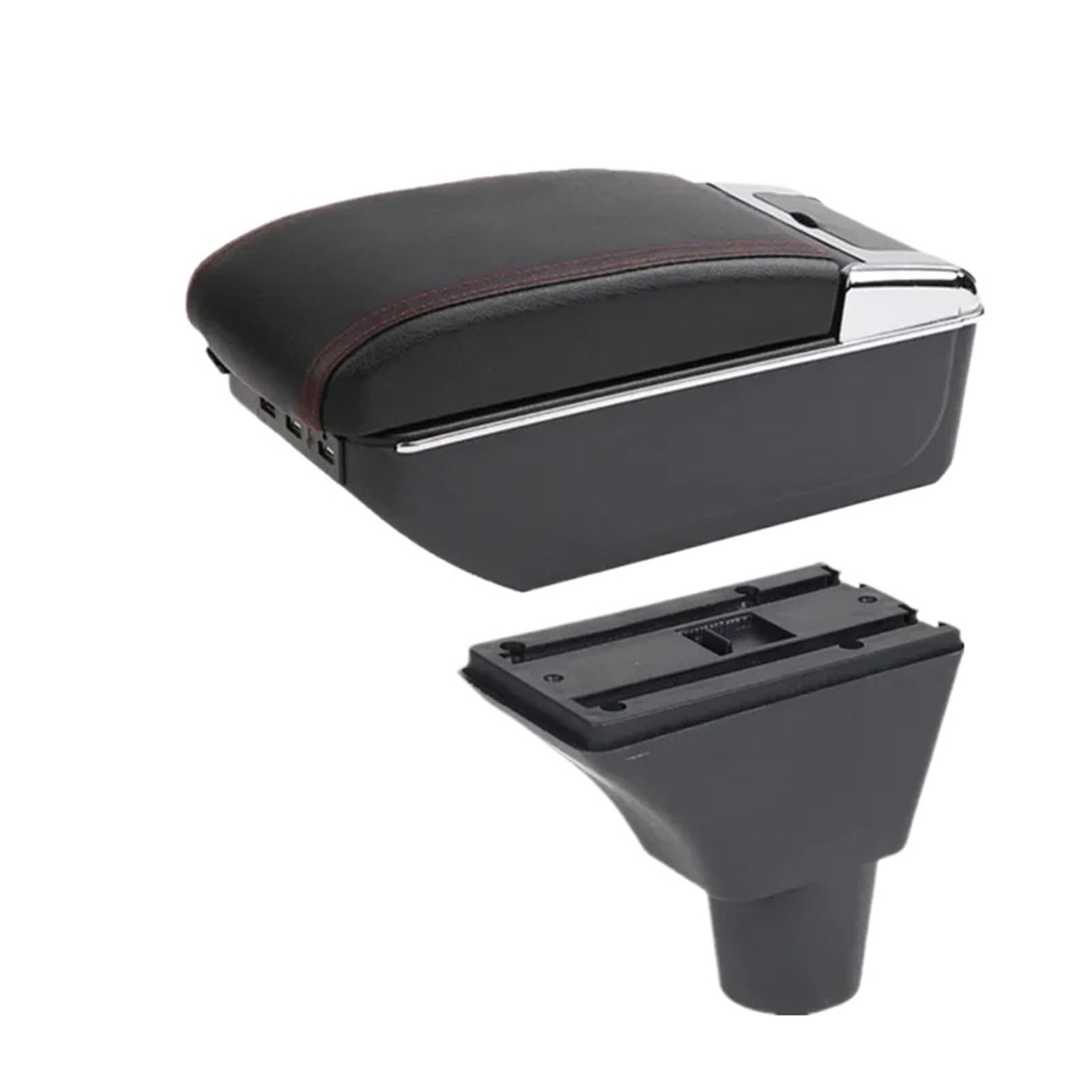 Umdjju C Red Line 7Usb For Citroen C3 For C4 Car Armrest Box Storage Interior Dedicated Retrofit Parts Accessories Car Centre Console Armrest Box(C Red Line 7Usb)