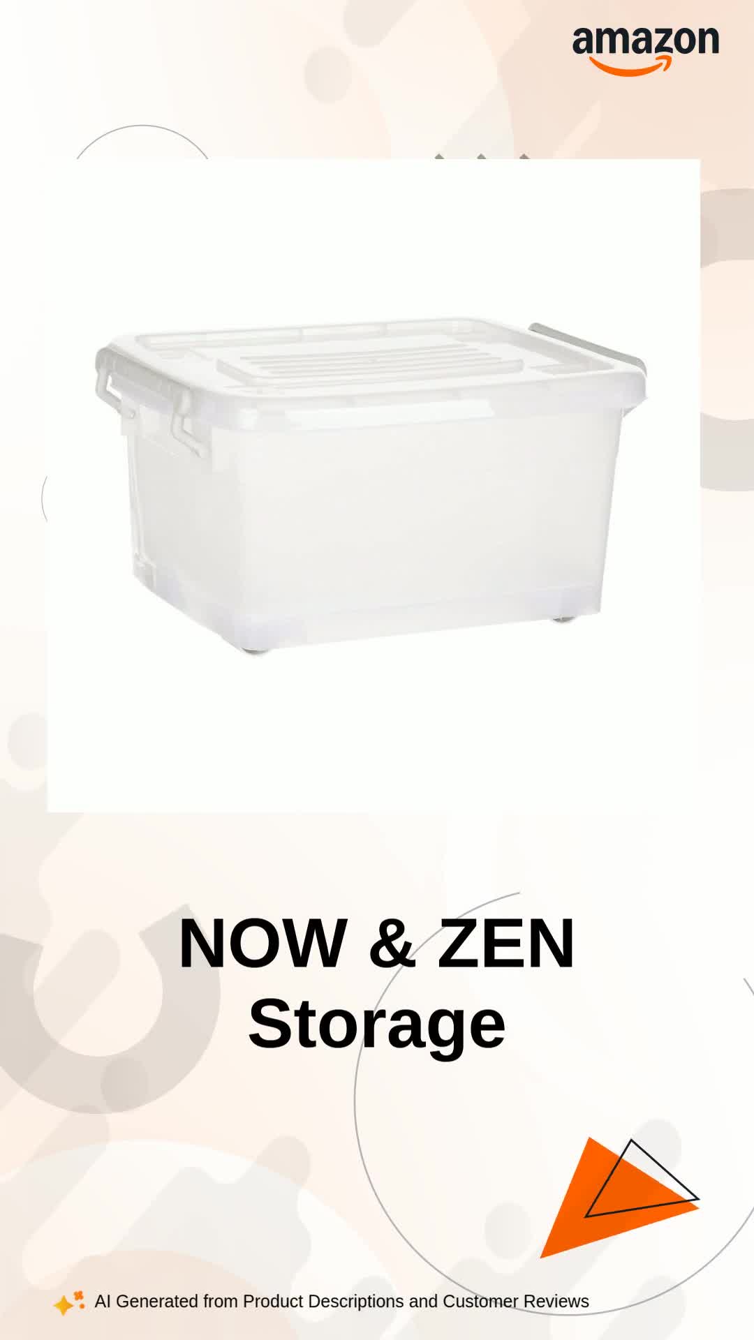 NOW & ZEN 15 Litre Plastic Storage Box with Lid, Handles & Wheels