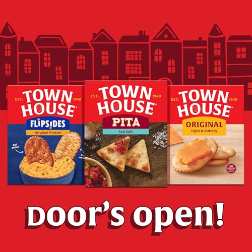 Town House Pita Oven Baked Crackers, Sea Salt, Salty Snacks, Family Size, 15oz Box (1 Box) (Pack of 2) - image 7