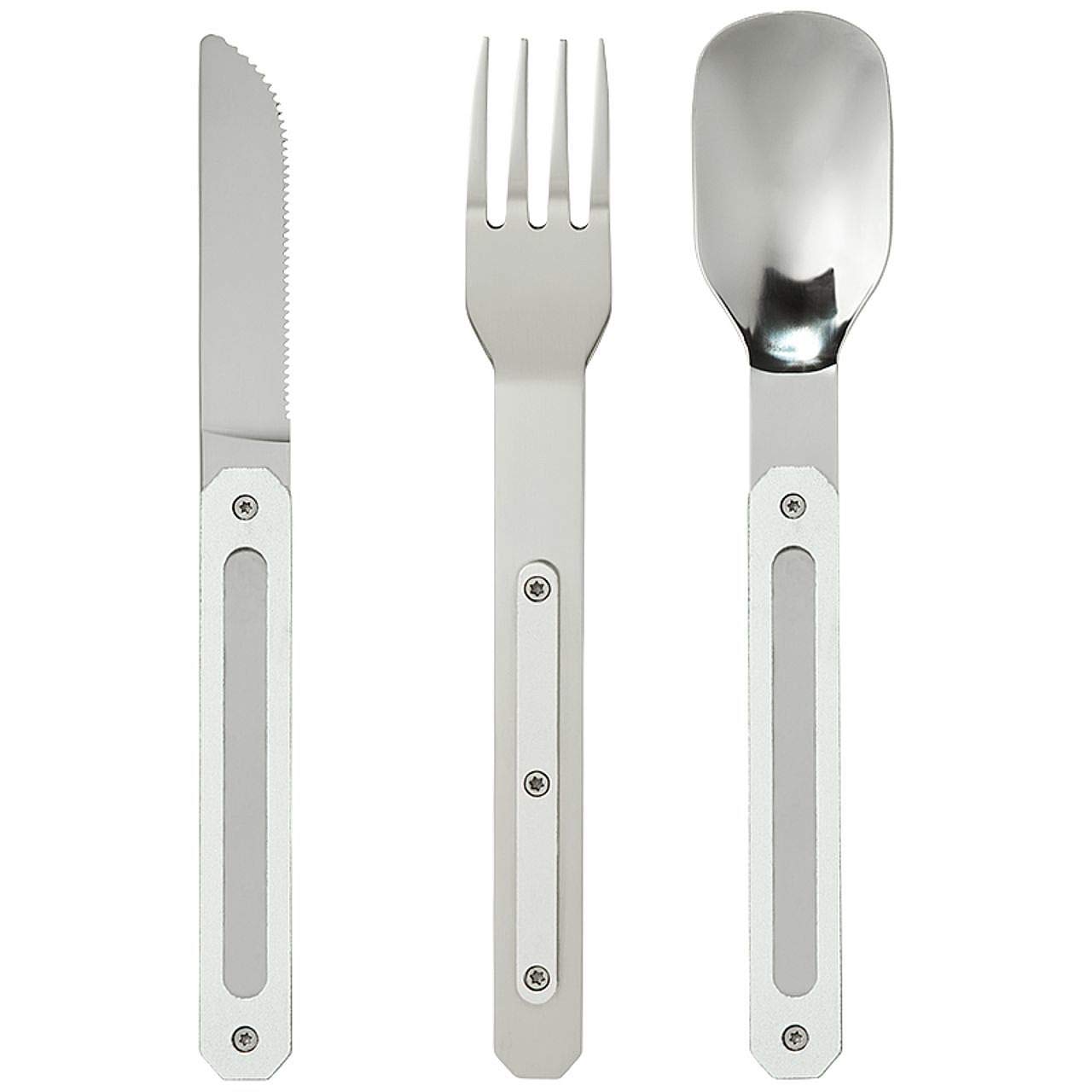 Akinod - Couverts Droits Aimantés 12H34 Arabesques - Fourchette, Couteau, Cuillère en Acier Inoxydable - Assemblage Aimanté - Nomades Compacts, Durables et Élégants