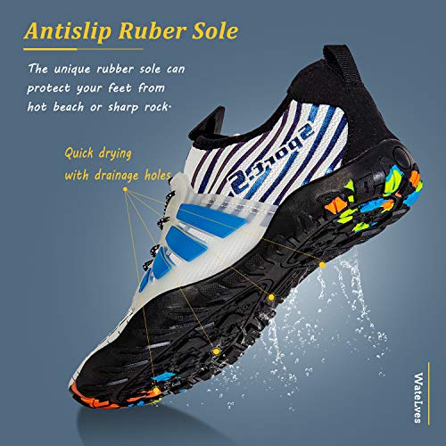 Image of WateLves Water Shoes Mens Womens Beach Swim Shoes Quick-Dry Aqua Socks Pool Shoes for Surf Yoga Water Aerobics