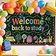 lasuroa Willkommen-Zurück-Hintergrund, 180 x 110 cm Willkommen-Zurück-in-der-Schule-Banner mit Draht-Foto-Requisiten Hängebanner zum ersten Schultag für Schüler Klassenzimmer-Zubehör