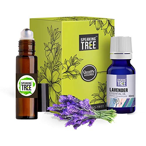 Speaking Tree - Lavender Essential Oil - 30ml -100% Pure, Natural, Undiluted & Therapeutic Grade - Best for Aromatherapy, Sleep & Relaxation, Skin & Hair Care - with Steel roller bottle