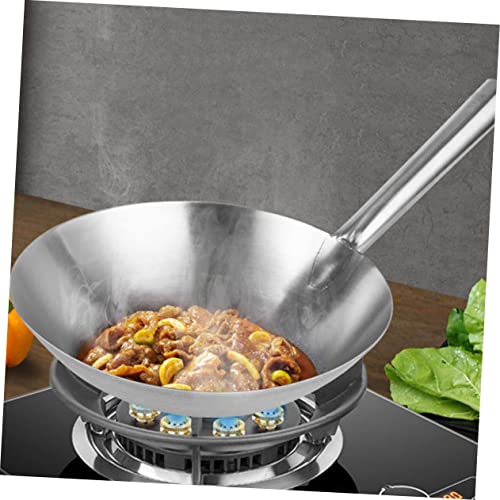 Wok de acero inoxidable Alipis con mango resistente miniatura 7