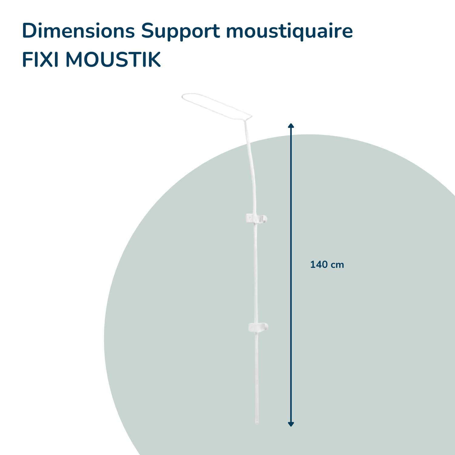 THERMOBABY - FIXI MOUTIK - Support de Moustiquaire Bébé à Fixer avec Moustiquaire Incluse – Fixation Facile, Structure Stable et Sécurisée – Compatible Lit Bébé Standard – Protection Anti-Moustiques