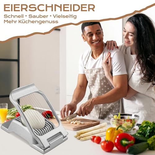 BIBURY Eierschneider Edelstahl, Eierteiler aus Aluminium, spülmaschinenfest – Ansicht 5