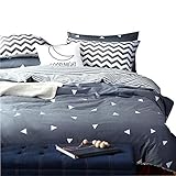 Triangle Duvet Cover Set King.Reversible Grey Duvet Cover with 2 Pillow Shams - Hotel Quality 100% Cotton - Luxurious, Comfortable, Breathable, Soft and Extremely Durable (King, Style 1)