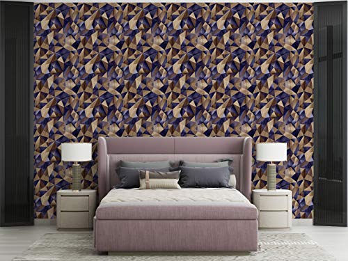 Image of DWELLSINDIA 3D Wood Style Self Adhesive Peel and Stick PVC Wallpaper Waterproof, Scratch Resistant, Laminated (41CM X 244CM, Purple & Brown)