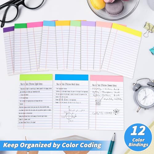 Image of 36 Pack Legal Pads 5 x 8 Inch Rainbow Notepads Wide Ruled Writing Pads