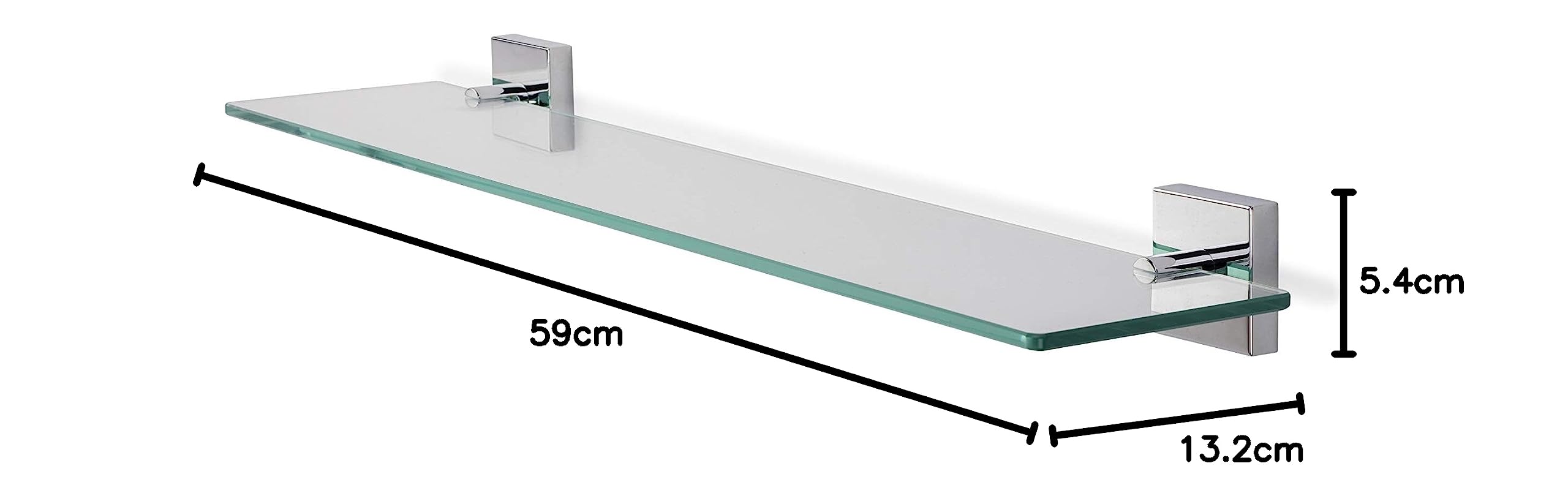 Croydex QM441441 Flexi-Fix Chester Estante de Cristal, Plata, 54 x 590 x 134 mm
