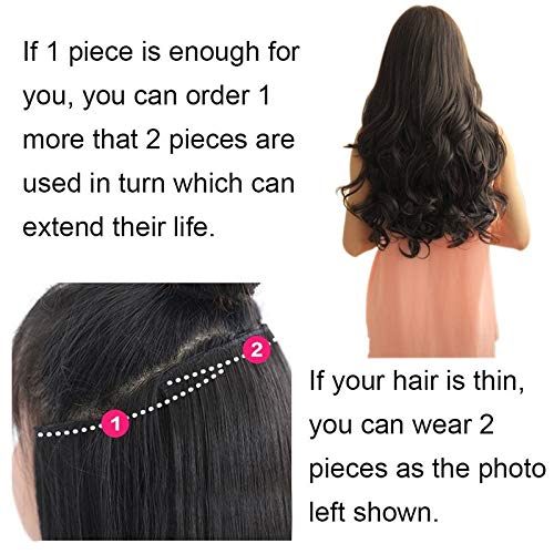 Image of 24Inches 5Clips Based Synthetic Curly hair extension BROWN | Hair extension clips