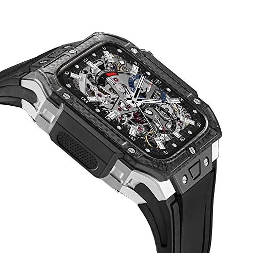 Boîtier iWatch carbone pour protéger et transformer votre montre série 7 8 6 5 SE 44 45mm