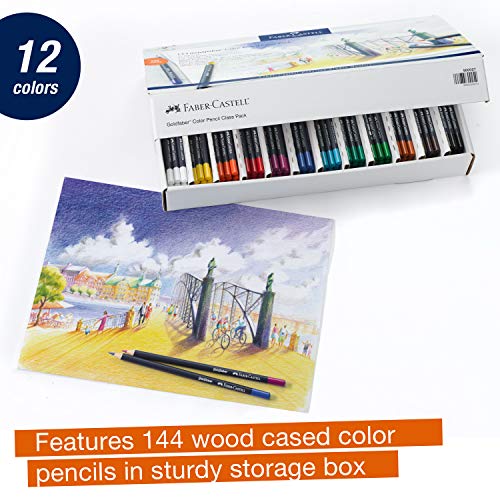 Image of Faber-Castell Creative Studio Goldfaber Wooden Color Pencil Classpack - 144 Pencils in 12 Colors