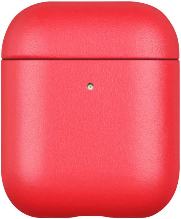 New Arrivals AirPods Full Grain Leather Case, Lopie [Handmade Series] Cowhide AirPods Cover Protective Skin, Portable Shockproof Shell Dust/Dirt Proof Case for AirPods 1st Gen & 2nd Gen, Red
