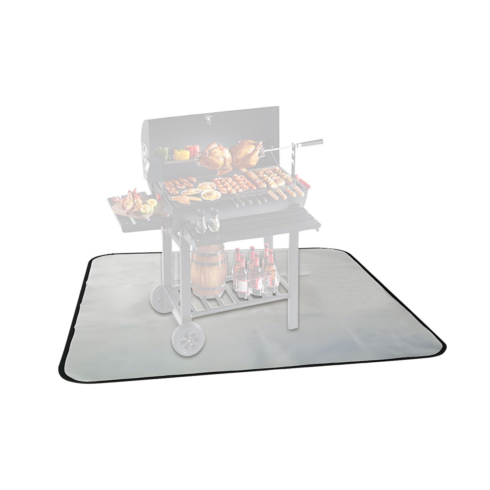 Msioytog Under Grills Mats for Outdoor Grills, Double-Side Flameproof Protective Mat Decks, Outerdoor BBQ Pit Fireplaces Mats Bbq for Outdoor